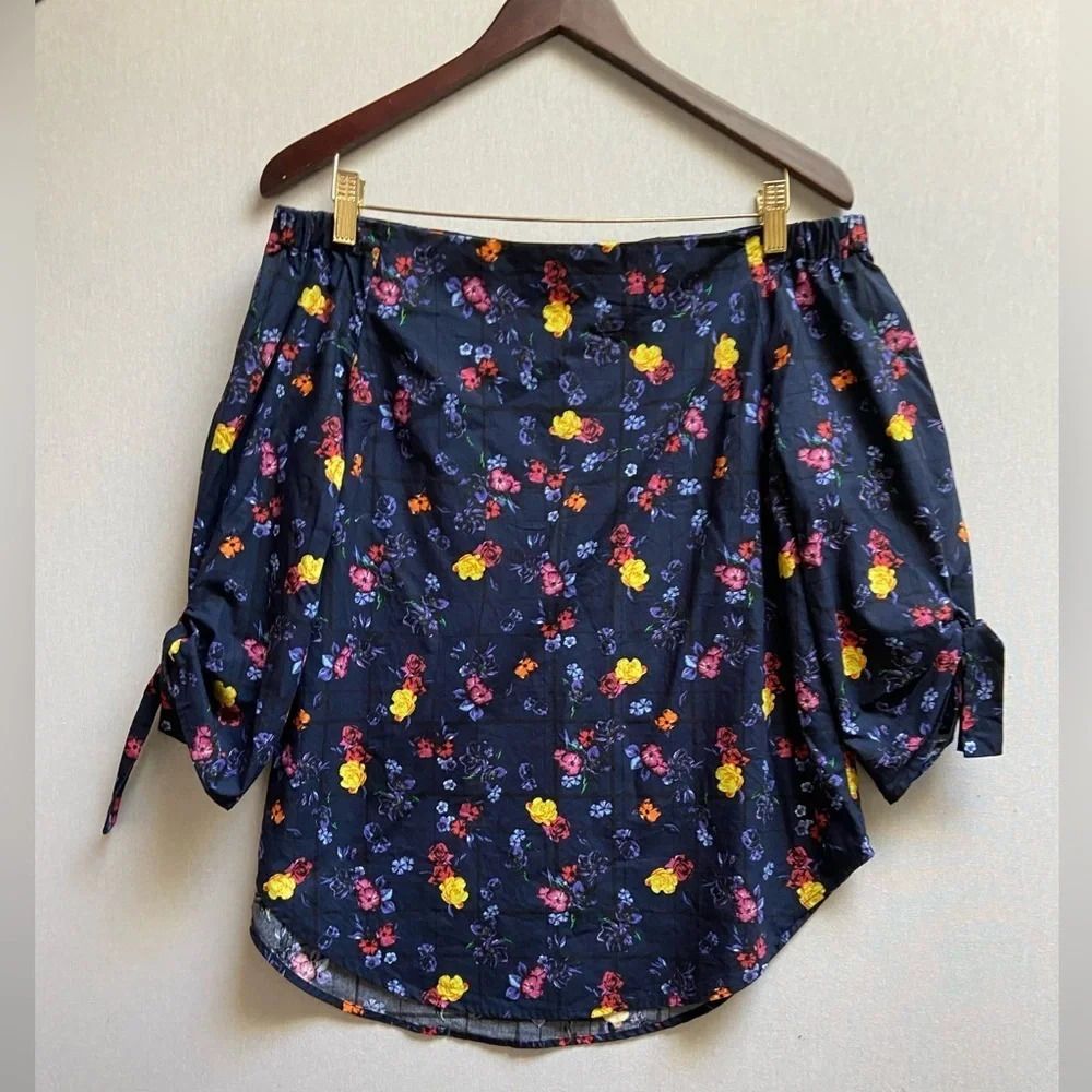 Babaton Aritzia Malik Floral Cotton Off-The-Shoulder Blouse Size S